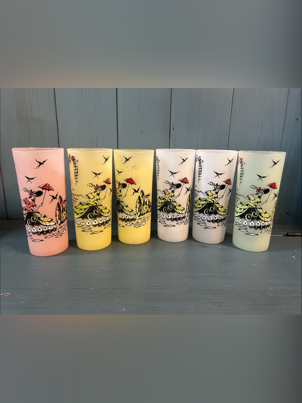 Libbey Pastel Coastal Glass Tumbler Set - Pink, Yellow, Cream, Light Green